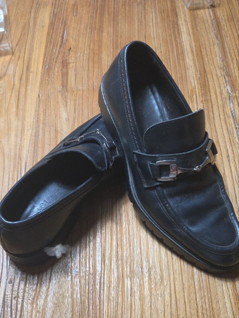 GUCCI Made In ITALY Black Leather Bit Loafers